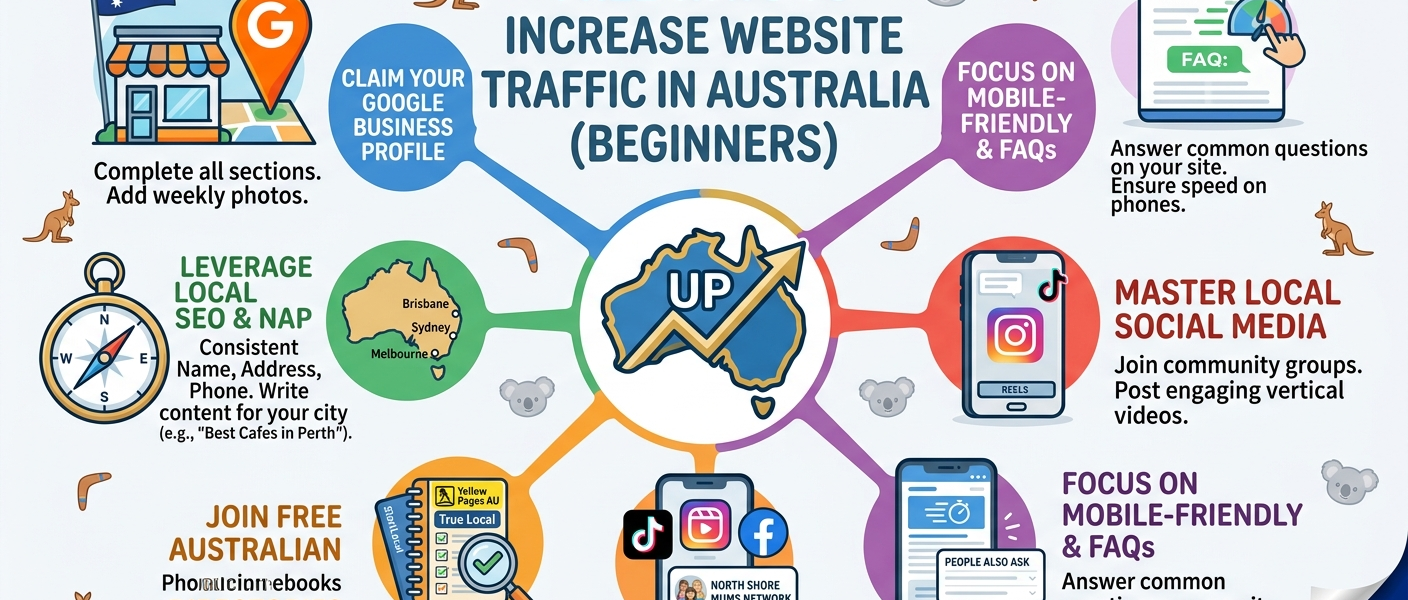 Free Ways to Increase Website Traffic in Australia (Beginners)