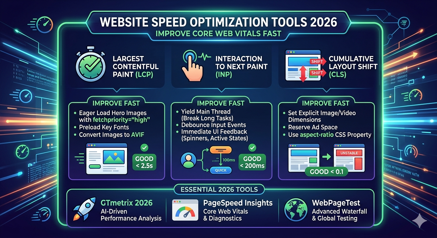 Website Speed Optimization Tools 2026 How to Improve Core Web Vitals Fast
